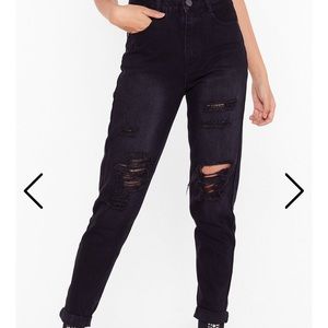 Nasty Gal Stop Playin’ Black Mom Jeans